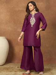 Women Ethnic Motifs Embroidered Regular Thread Work Kurta with Palazzos & With Dupatta