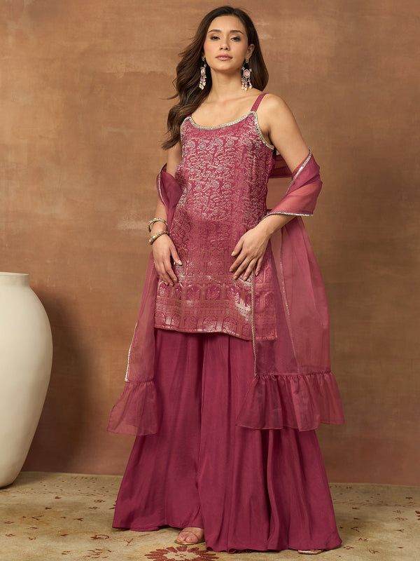 Women Regular Kurta with Sharara & With Dupatta