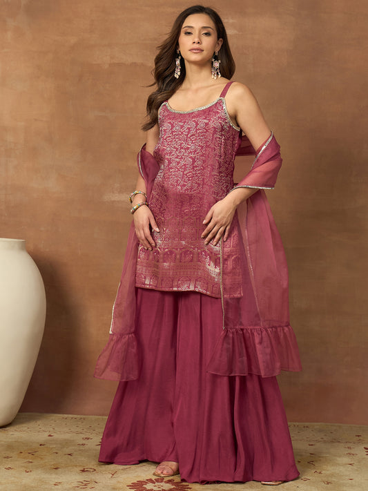 Women Floral Regular Kurta with Palazzos & With Dupatta