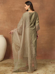 Women Regular Kurta with Trousers & With Dupatta