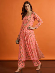 Women Floral Printed Regular Kurta with Palazzos