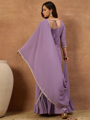 Women Ethnic Motifs Embroidered Regular Thread Work Kurta with Sharara & With Dupatta
