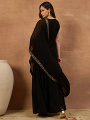 Women Ethnic Motifs Embroidered Regular Thread Work Kurti with Sharara & With Dupatta