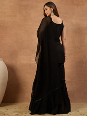 Women Printed Regular Sequinned Top with Sharara & With Dupatta