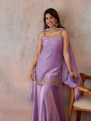 Women Ethnic Motifs Embroidered Regular Kurta with Sharara & With Dupatta