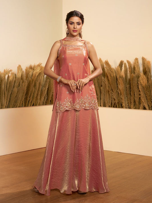 Women Ethnic Motifs Embroidered Regular Kurta with Palazzos & With Dupatta