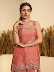Women Ethnic Motifs Embroidered Regular Kurta with Palazzos & With Dupatta