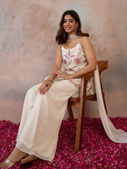 Women Floral Embroidered Regular Thread Work Kurta Set