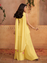 Women Floral Embroidered Regular Thread Work Kurti with Sharara & With Dupatta