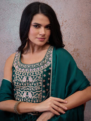 Women Embroidered Thread Work Grandeur & Majestic Artwork Georgette Anarkali Kurta