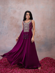 Women Ethnic Motifs Embroidered Thread Work Grandeur & Majestic Artwork Georgette Anarkali Kurta