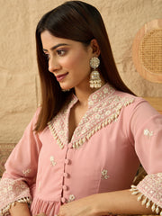 Women Ethnic Motifs Embroidered Tiered Thread Work Kurta with Trousers