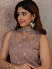 Women Regular Sequinned Kurta with Palazzos & With Dupatta