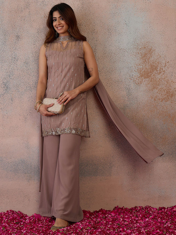 Women Regular Sequinned Kurta with Palazzos & With Dupatta