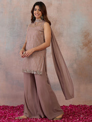 Women Regular Sequinned Kurta with Palazzos & With Dupatta