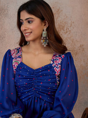 Women Ethnic Motifs Printed Empire Kurta with Sharara