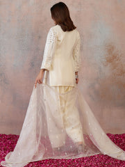 Women Embroidered Angrakha Sequinned Kurta with Patiala & With Dupatta