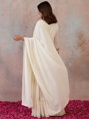 Women Floral Embroidered Regular Thread Work Kurta with Sharara & With Dupatta