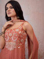 Women Ethnic Motifs Embroidered Regular Sequinned Kurta with Sharara & With Dupatta
