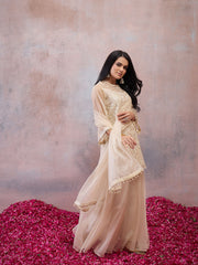 Women Ethnic Motifs Embroidered Regular Thread Work Kurta with Sharara & With Dupatta
