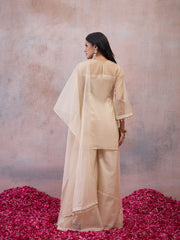 Women Ethnic Motifs Embroidered Regular Thread Work Kurta with Sharara & With Dupatta