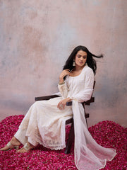 Women Ethnic Motifs Embroidered Regular Thread Work Kurta with Palazzos & With Dupatta
