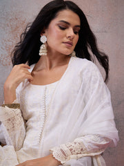 Women Ethnic Motifs Embroidered Regular Thread Work Kurta with Palazzos & With Dupatta