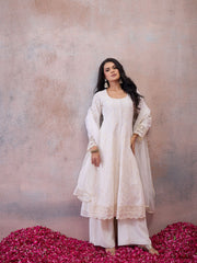 Women Ethnic Motifs Embroidered Regular Thread Work Kurta with Palazzos & With Dupatta