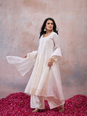 Women Ethnic Motifs Embroidered Regular Thread Work Kurta with Palazzos & With Dupatta