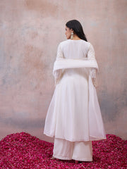 Women Ethnic Motifs Embroidered Regular Thread Work Kurta with Palazzos & With Dupatta