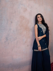 Women Ethnic Motifs Embroidered Regular Thread Work Kurta with Palazzos & With Dupatta