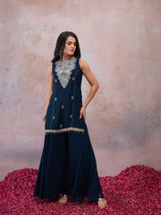 Women Ethnic Motifs Embroidered Regular Thread Work Kurta with Palazzos & With Dupatta