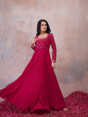 Women Embroidered Sequinned Georgette Anarkali Kurta