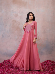 Women Embellished Georgette Anarkali Kurta with Dupatta