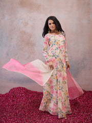 Women Floral Printed Floral Georgette Anarkali Kurta