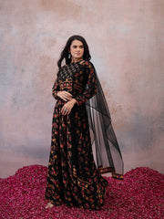 Women Paisley Printed Floral Georgette Anarkali Kurta