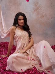 Women Floral Embroidered Regular Thread Work Kurta with Sharara & With Dupatta