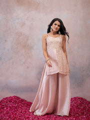 Women Floral Embroidered Regular Thread Work Kurta with Sharara & With Dupatta
