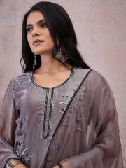 Women Ethnic Motifs Embroidered Regular Thread Work Kurta with Palazzos & With Dupatta