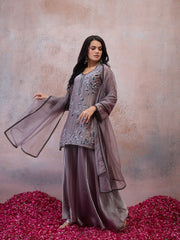 Women Ethnic Motifs Embroidered Regular Thread Work Kurta with Palazzos & With Dupatta