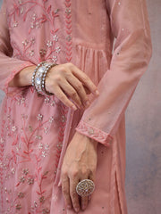 Women Floral Embroidered Regular Thread Work Kurta with Sharara & With Dupatta (Copy)