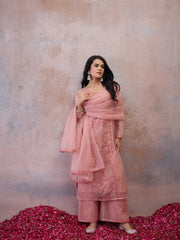 Women Floral Embroidered Regular Thread Work Kurta with Sharara & With Dupatta (Copy)