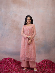 Women Floral Embroidered Regular Thread Work Kurta with Sharara & With Dupatta (Copy)