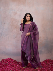 Women Regular Pure Silk Kurta with Palazzos & With Dupatta
