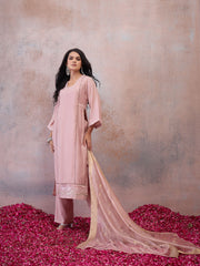 Women Ethnic Motifs Embroidered Regular Thread Work Pure Silk Kurta with Palazzos & With Dupatta