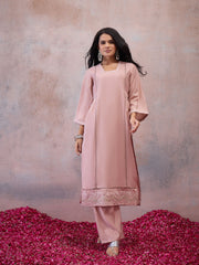Women Ethnic Motifs Embroidered Regular Thread Work Pure Silk Kurta with Palazzos & With Dupatta