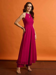 Women Regular Beads and Stones Kurta with Trousers