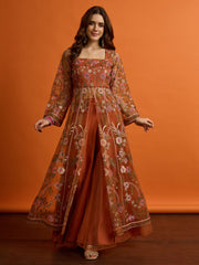 Women Floral Embroidered Empire Thread Work Kurta with Palazzos
