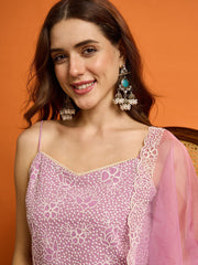 Women Floral Embroidered Regular Thread Work Kurta with Palazzos & Dupatta