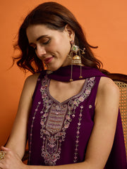 Women Ethnic Motifs Embroidered Regular Thread Work Kurta with Harem Pants & With Dupatta